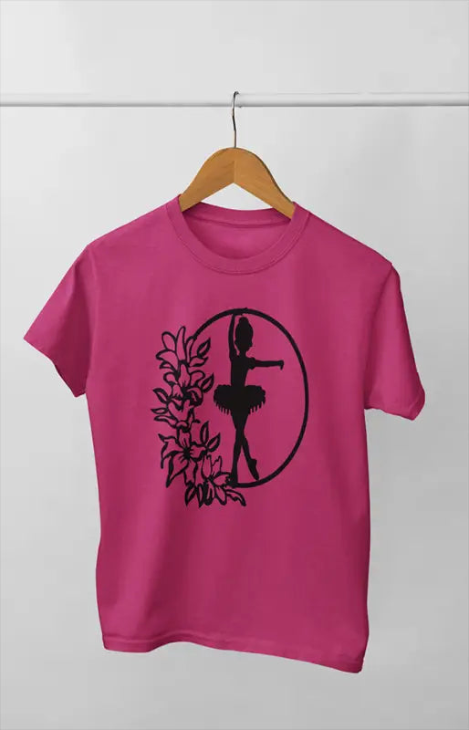 Women’s Half Sleeve Round Neck BallerinaDancer - S / Pink